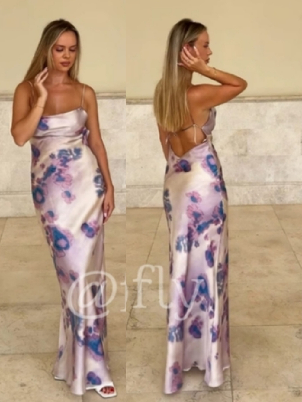 ZARA NEW LONG SATIN DRESS WITH OPEN BACK Size S